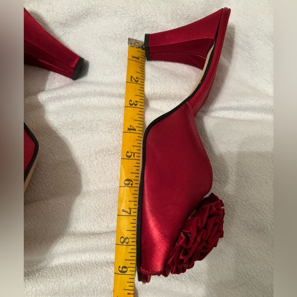 Vintage Daniel Green satin rosette mules heels -see measurements 1950’s - Picture 6 of 13